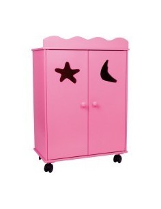 Armoire de poupée «Rose fluo»