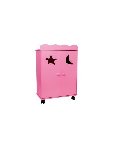 Armoire de poupée «Rose fluo»