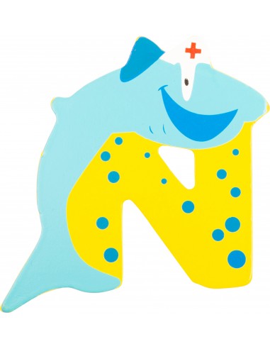 Lettre en bois "Animaux" N