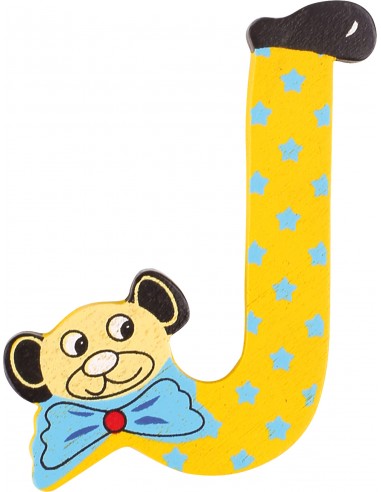 Lettre en bois "Ours" J