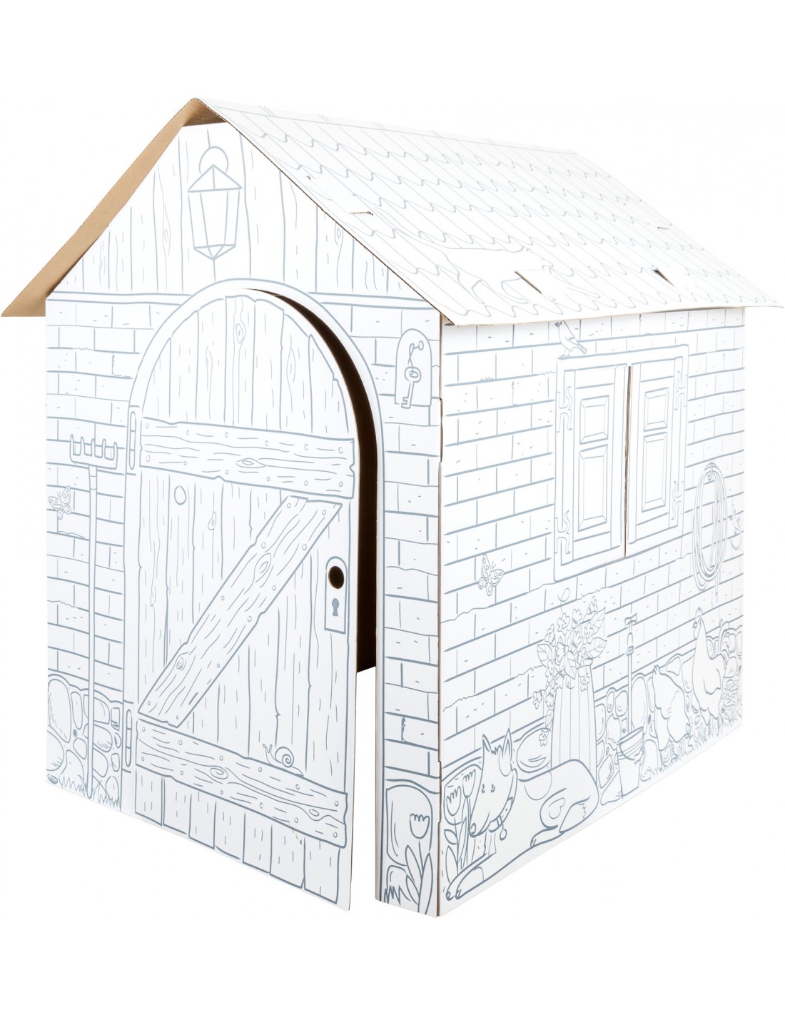 Belle Vous Maison en Carton à Colorier pour Enfants - 81 x 69,5 x 101 cm - Maison  Carton a Colorier, Peindre & Gribouiller d'Intérieur - Décorer et  Personnaliser la Cabane Carton : : Jouets