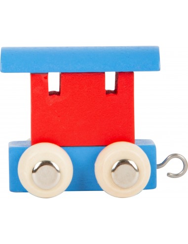 Train de lettres Wagon, rouge & bleu