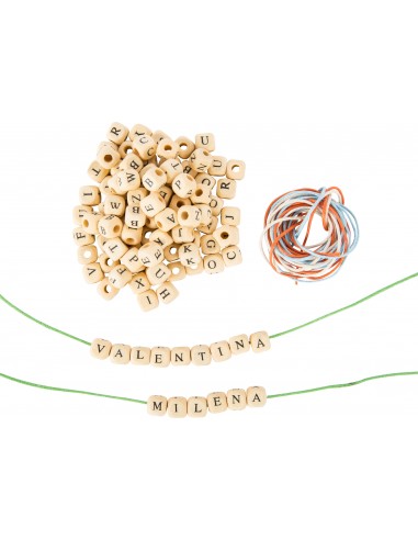 Lettres alphabet en cubes bois naturel